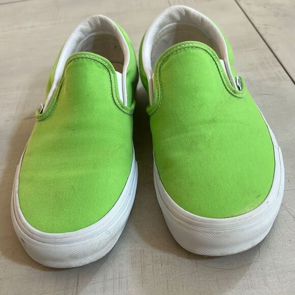 VANS Lime Green Loafers Size 10 - Picture 2 of 7